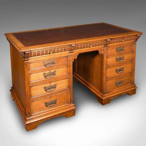 Antique pedestal desk - antique,