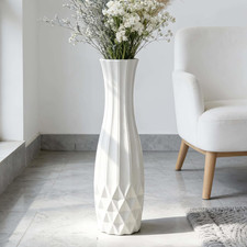 28" White Ceramic Tall Floor