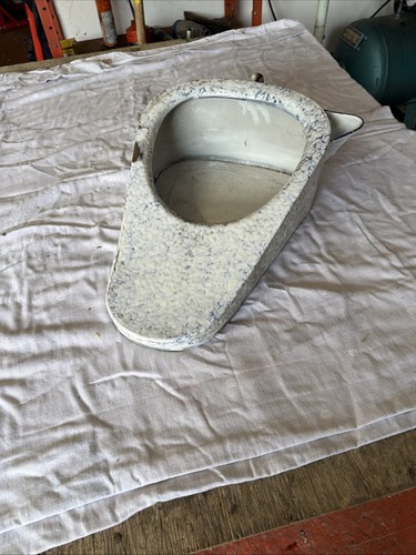 Vintage blue white speckled - blue,