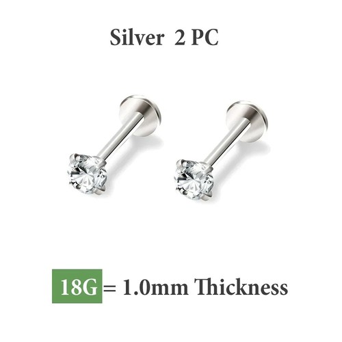 2pcs 18g flat - 2pcs, nose