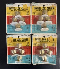 16 Vintage SUMATK Swivel-Lok Metal Tubular Chair Glides 7/8” Legs Brass USA