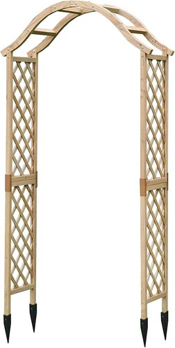 Tan wooden garden arch arbour - wooden,