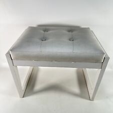 White Footstool Wooden Framed Cushioned Top Piano Stool 