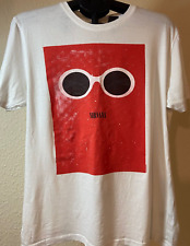 Nirvana White Sun Glasses Red and white Shirt Men's Size Large Wrap