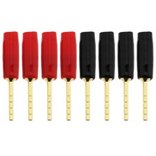 8x 2mm Speaker Pin Connectors Gold Plated Banana Plugs (4 Red & 4 Black)