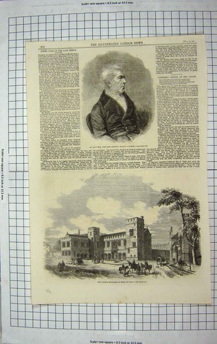 Old antique print 1862 - old,