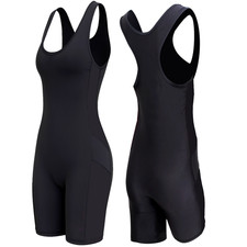 Ladies Boyleg Swimsuit Swimming Costume Long Leg Pool Beach Home Womens Swimsuit