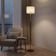 Floor Lamp Free Standing Standard Light Tall Living Room Lampshade 3-Color