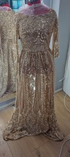 Drag Queen Gold Sequin Long