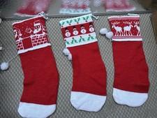 3x Vintage Christmas Stockings