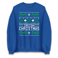 Irish Christmas Celtic Style Sweatshirt,Shamrock Funny Holiday Christmas Jumper