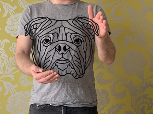 Geometric english bulldog - english,