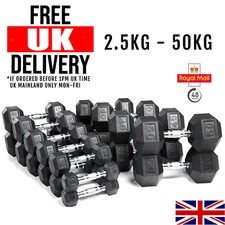 Hex Dumbbells Cast Iron Rubber