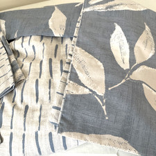 NEXT DOUBL DUVET COVER AND TWO PILLOW CASES. BLUE/WHITE LEAF PRINT. BUTTON CLOSE