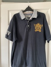 Used St George By Duffer Mens Large Navy Short Sleeved Polo Shirt