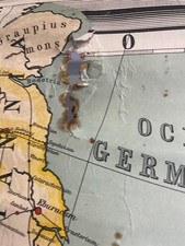 Vintage school map, The Romans, vintage wall art, antique map on linen , huge