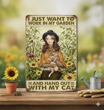 A4 Retro Garden & Cat Metal