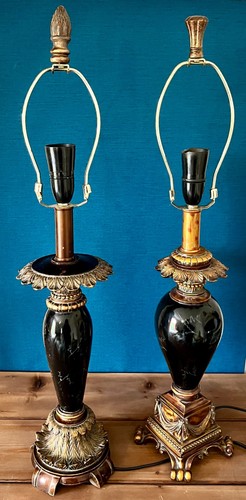 Vintage pair ornate table - ornate,