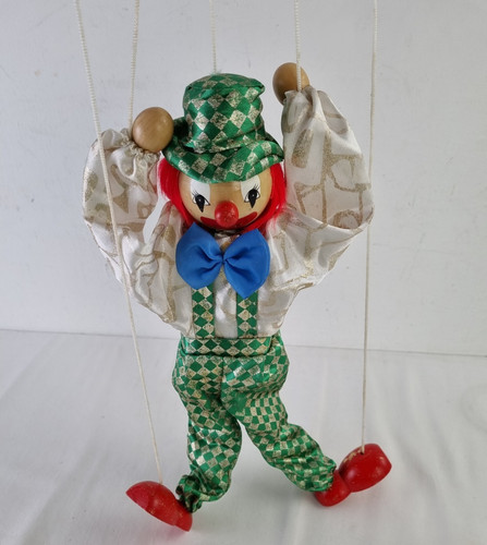 Clown marionette puppet wooden - clown,