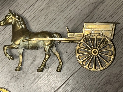 Solid brass horse and - solid,