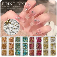 1 Box Point Back Round Crystal Gem Stones Foiled Czech Glass Diamante Rhinestone