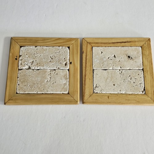 Wood tile trivets - wood,
