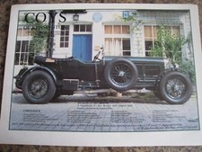 COYS OF KENSINGTON 1929 BENTLEY 6.5 SPEED SIX CAR 1988 ADVERT A4 SIZE FILE 18