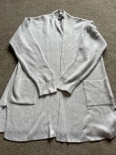 Ladies Marks And Spencer Collection Light Grey/off White Cardigan Size 14