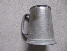 English Hammered  1 Pint Pewter Tankard