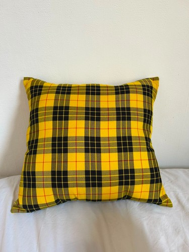 Handmade yellow tartan - handmade, cushion