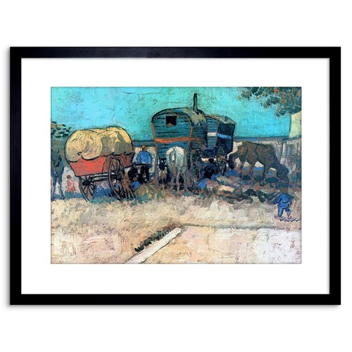 Painting van gogh gypsy camp - van,