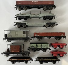 10X HORNBY DUBLO OO GAUGE METAL ROLLING STOCK WAGONS VINTAGE RAILWAY