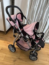 Silver Cross Dolls Pram Twin Wave Stroller Tandem Pushchair Double Buggy