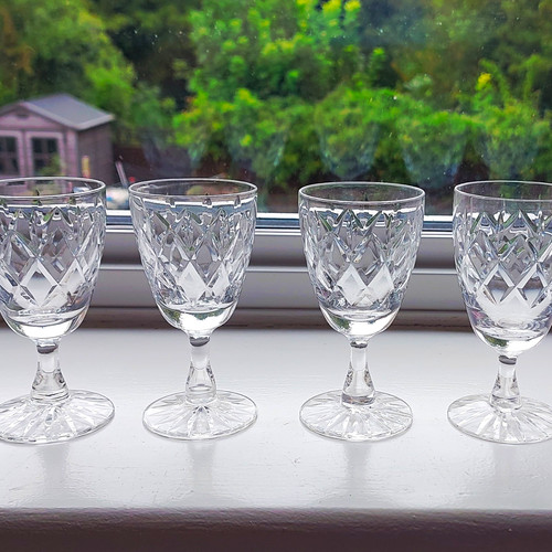 Set clear cut glass - 5,