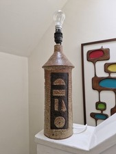 Vintage Lamp Mid Century Retro 1970s Studio Pottery MCM 