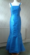 Eternity 100% Silk Blue Fishtail Long Prom/Party/Evening Dress Ball Gown Size 6