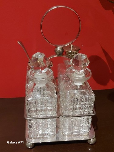 Silver plated cruet set large - cruet,
