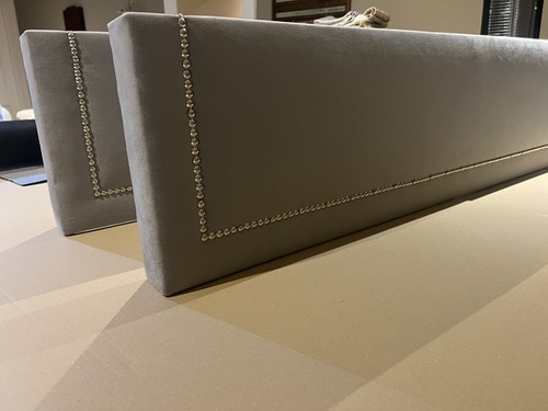 Silver grey velvet - velvet, padded