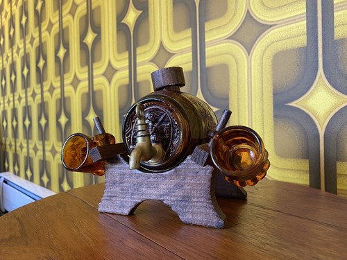 Vintage brandy bottle barel - brandy,
