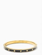 Kate Spade Spot The Spade Enamel Hinged Bangle Black Bracelet