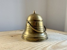 Vintage Brass Bell Tea Caddy With Plastic Insert, Handle Attached