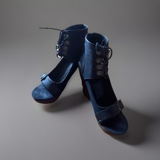 Faith Black Wedge Sandals UK 3