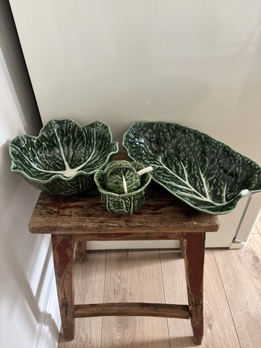 Vintage majolica cabbage leaf - vintage,