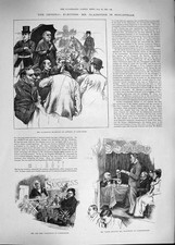 Original Old Antique Print