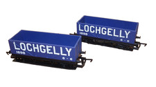 HORNBY LWB 7 PLANK ORE / COAL WAGONS X 2 LOCHGELLY 1898 NR MINT OO GAUGE