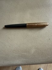 Parker 61 1/10 12k GF Cap, Grey Barrel 14k Gold M Nib fountain Pen England 