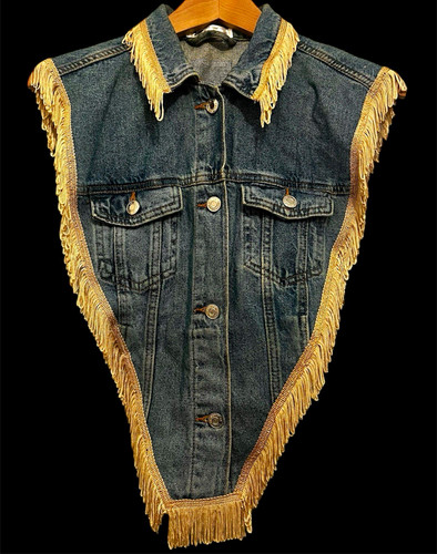 Upcycled denim fringe - denim,