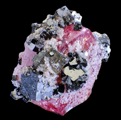 Red beryl with bixbyite - with, solar