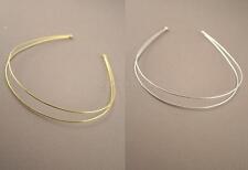 Double Row Wire Plain Tiara Headband Hair Band - Gold or Silver - Wedding Bridal