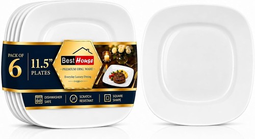 White opalware dinner - bh,